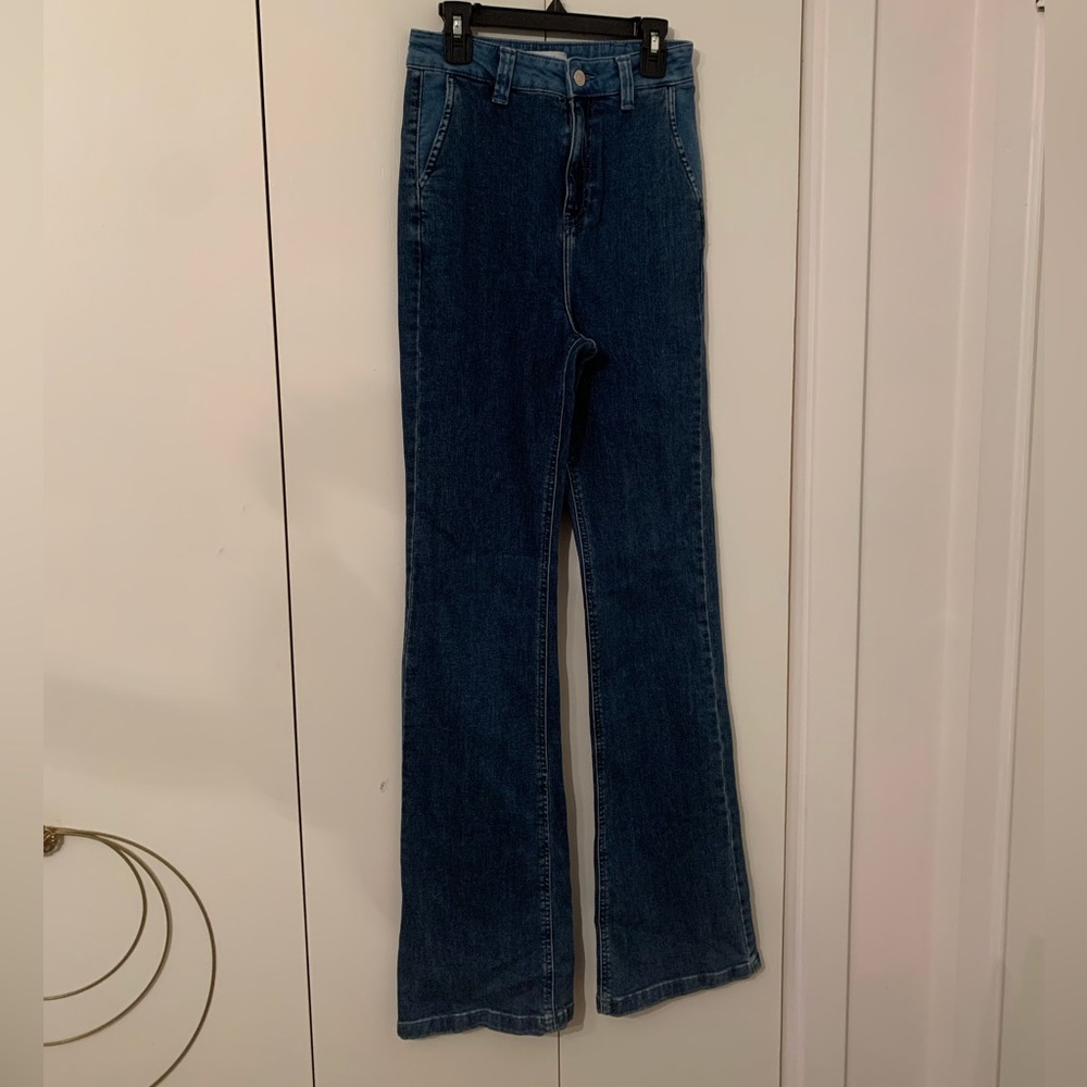 Two-tone long jeans